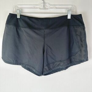 Rabbit Running Shorts Womens XL Black Zipper Pocket Liner Sporty Outdoors